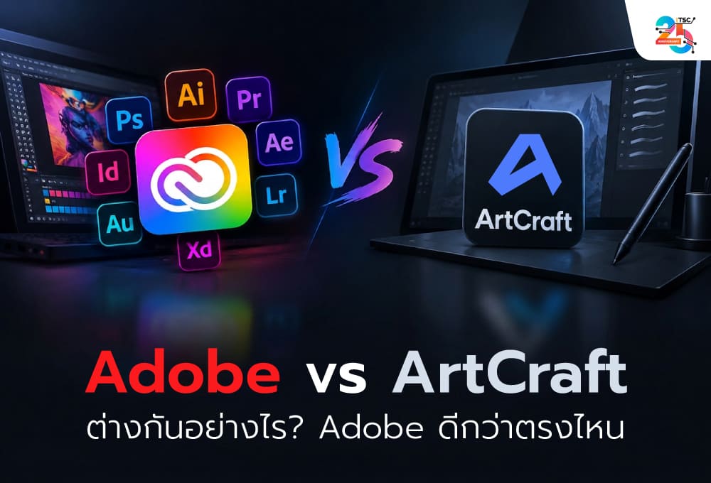 Adobe vs ArtCraft ต่างกันอย่างไร? เจาะลึก 8 จุดเด่น ทำไม Adobe จึงเหมาะกับงานออกแบบระดับมืออาชีพ
