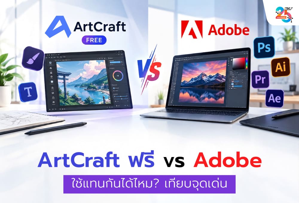 ArtCraft ฟรี vs Adobe ใช้แทนกันได้ไหม? ทำไม Adobe ยังน่าเลือกสำหรับงานออกแบบมืออาชีพ