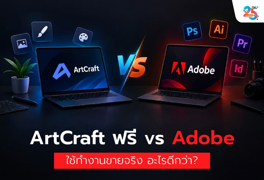 ArtCraft ฟรี vs Adobe ใช้ทำงานขายจริง อะไรดีกว่า? เปรียบเทียบความคุ้มค่า ลิขสิทธิ์ และข้อจำกัดที่ธุรกิจต้องรู้