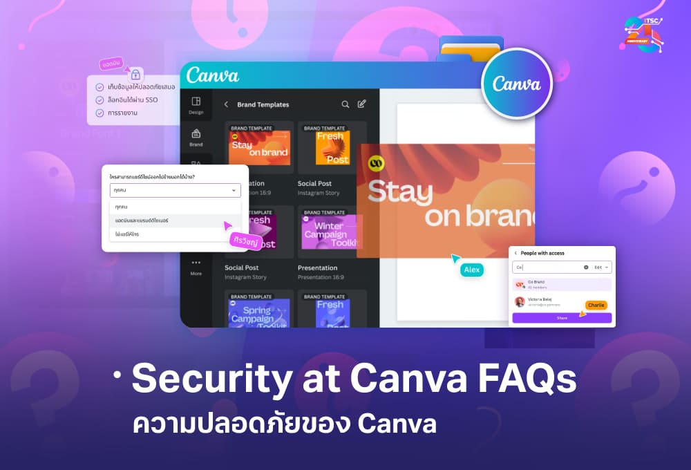 Security at Canva FAQs คำถามที่พบบ่อยด้านความปลอดภัยสำหรับองค์กร