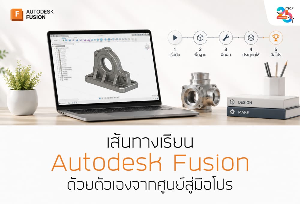 เส้นทางเรียน Autodesk Fusion ด้วยตัวเองจากศูนย์สู่ระดับมืออาชีพ