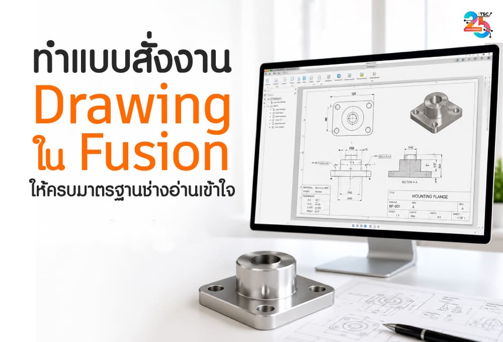 ทำแบบสั่งงาน Drawing ใน Fusion ให้ครบมาตรฐานช่างอ่านเข้าใจ
