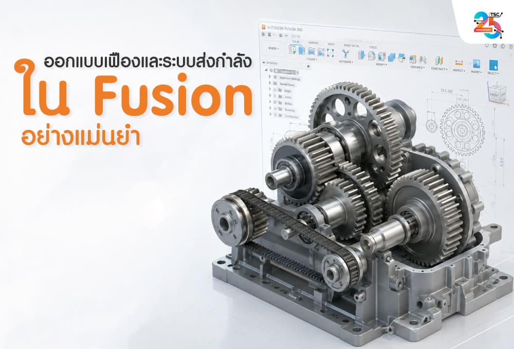 ออกแบบเฟืองและระบบส่งกำลังใน Fusion อย่างแม่นยำ