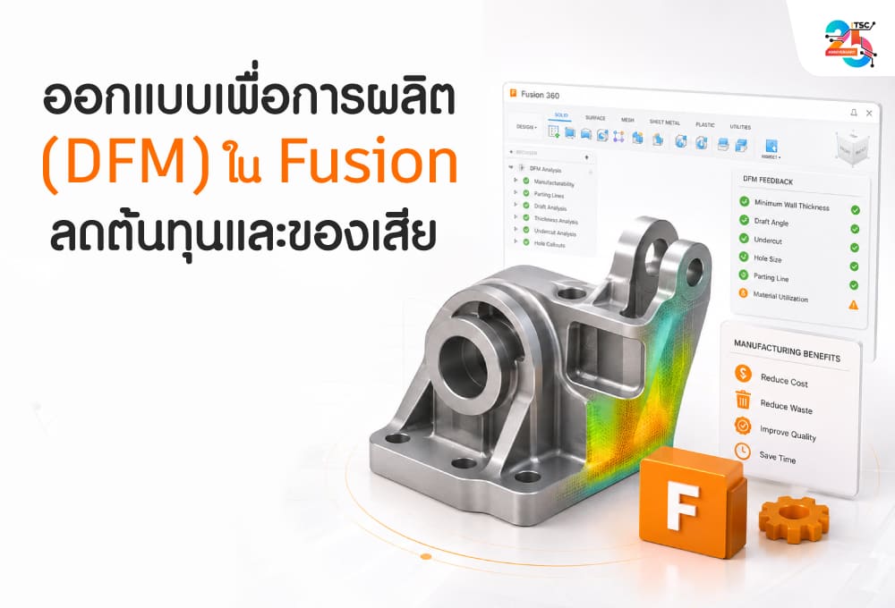 ออกแบบเพื่อการผลิต (DFM) ใน Autodesk Fusion ลดต้นทุนและของเสีย